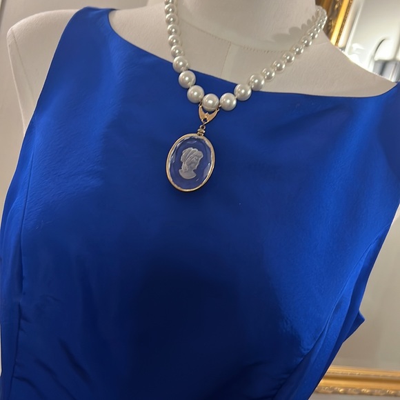 Jason Wu Royal Blue 100% silk dress with decorative embroidery around bottom - Picture 2 of 11